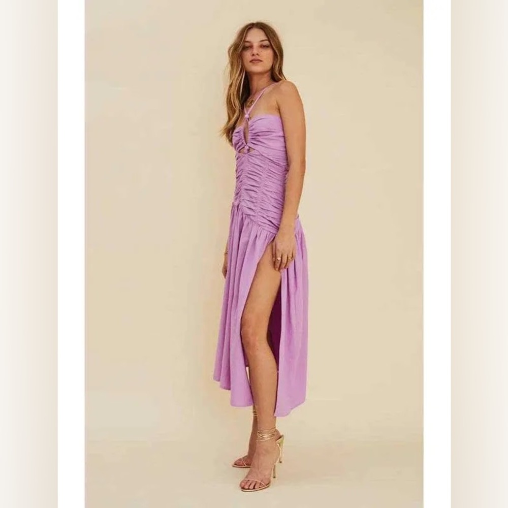 Suboo Skylar Ruched Dress Halter Neck Lavender (Extra Small)